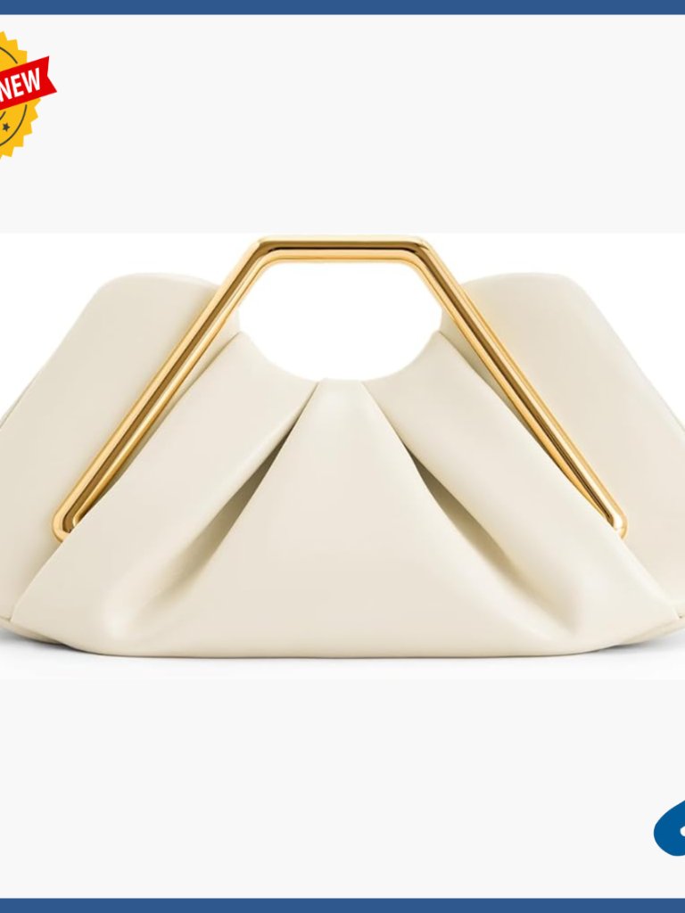 Vegan Leather Clutch With Gold Hardware, Fits Large Phones